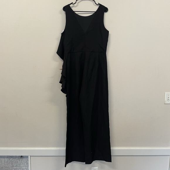 Belle Badgley Mischka Allison Side Ruffle Jumpsuit Size 14 NWT - Picture 8 of 9
